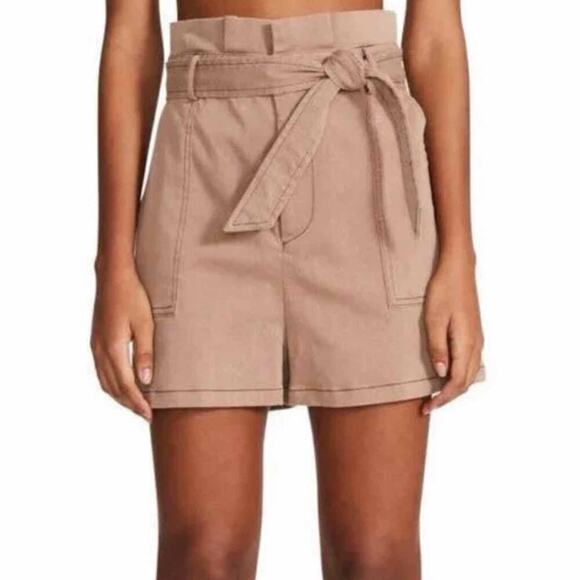 Steve Madden Seaside Cinch Short Size Large Paperbag Tan Minimalist Neutral - Picture 8 of 9